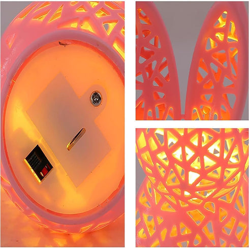 Generic 3D Lighted Easter Bunny Figurines, Printed Hollow Out Bunny Lamp, Light Up Easter Rabbit Decoration for Home