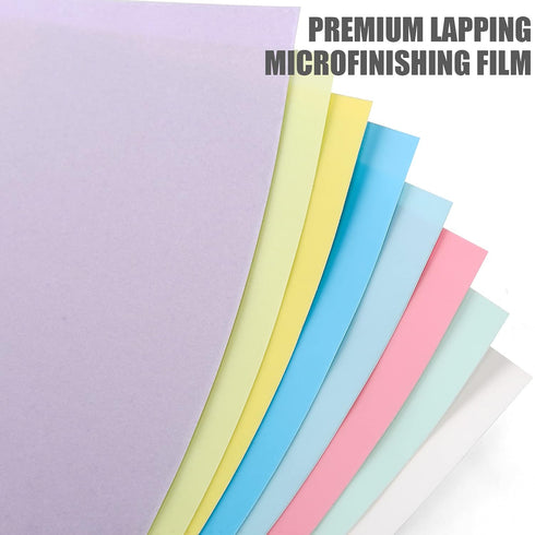 Lapping Microfinishing Film with PSA, Set of 8 Polishing Sheets 4.25’’ x 11’’ for Scary Sharp Sharpening System