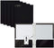 Better Office Products 25-Pack Glossy Black Paper Folders, 8.5 x 11-Inch, Letter Size with 3 Metal Prongs