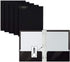Better Office Products 25-Pack Glossy Black Paper Folders, 8.5 x 11-Inch, Letter Size with 3 Metal Prongs