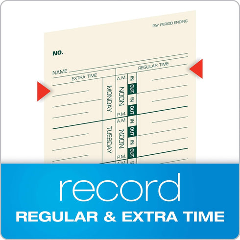 TOPS Weekly Employee Time Cards - One Sided Time Tracking Cards, Green Ink Print, 9" x 3.5", Manila Stock, 500 Cards