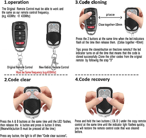 UpTuoLi 433mhz 433.92 Garage Door Opener Remote, Garage Door Opener, Gate Openers, Remote Control Duplicator Electric