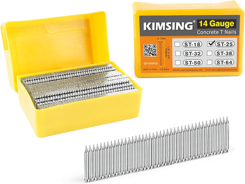 14 Gauge 1-Inch Concrete Nails, 800PCS/Box T Nails for Truss Building and Construction Framing