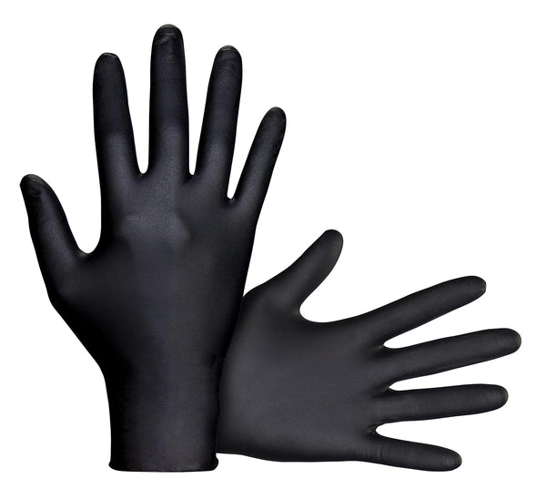 Raven SAS66518 Large Black Nitrile Gloves, 7 Mil, Powder Free Examination Safety