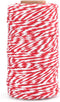 jijAcraft Red and White Twine String, 328 Feet Christmas Bakers Twine for DIY Crafts