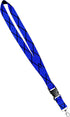 Print Lanyard, Satin Keychain Necklace with Side Release Buckle and Snap, ID Badge Holder, 1 Inch, Tiki Black Blue