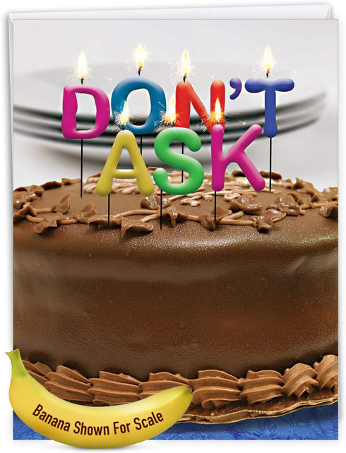 Jumbo Funny Birthday Greeting Card NobleWorks 8.5 x 11 Inch with Envelope for Men and Women (Not actual Candles) J9956