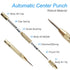 2 Pcs Automatic Center Punch, 5'' Premium Spring Loaded Hole Punch, Heavy Duty Steel Marker Tool for Metal, Wood & Glass
