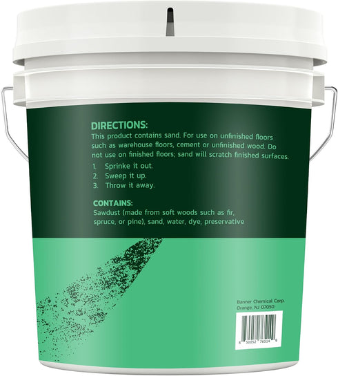 (8.4 lbs) Gritty Green Sweeping Compound with Sand Effective Dust Control on Cement & Unfinished Floors, Grit and Sand