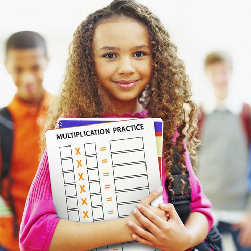 SCRIBBLEDO Dry Erase Multiplication Chart Whiteboard, 11" x 14" Double Sided for Kids Students Classroom