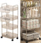 Dtipbah Clear Rolling Beauty Storage Cabinet Multi Shelves Rolling Cart Organizers for Skincare Cosmetics Collection