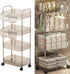 Dtipbah Clear Rolling Beauty Storage Cabinet Multi Shelves Rolling Cart Organizers for Skincare Cosmetics Collection