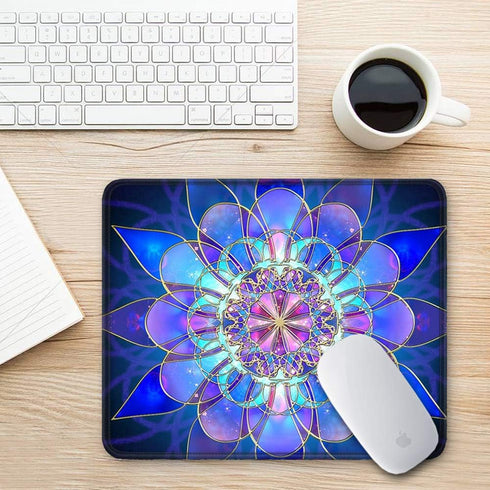 BOSOBO Gaming Mouse Pad - Rectangle Mandala Mouse Mat, Small Mousepad with Designs, Non-Slip Rubber Mouse Pad with