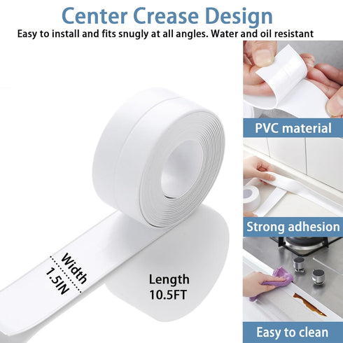 Caulk Tape Self Adhesive, 1 Roll Waterproof Toilet Caulk Strip for Bathroom Edge Protection