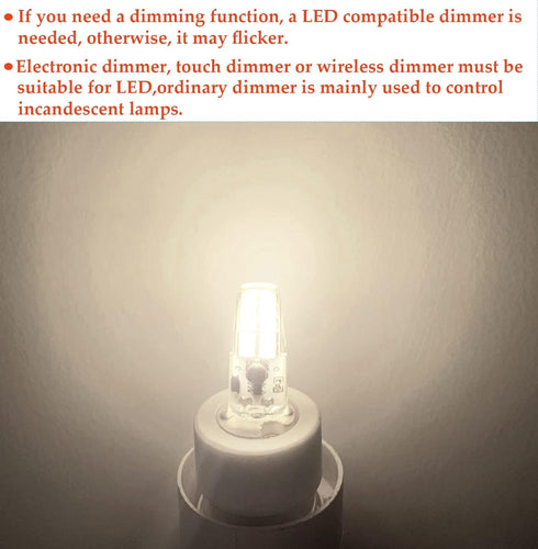 Dimmable G4 LED Bulb 12V 24V JC Type, 20-30W Halogen Equivalent, 4000K Natural White, 10pcs for Landscape Lighting