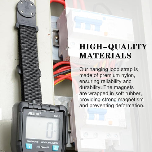 Multimeter Magnetic Hanging Strap Kit for Fluke Digital Multimeter, 1 Strap, 1 Magnetic Hanger (Black)