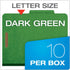 Pendaflex Classification Folders, Standard, Dark Green, 3 Dividers, Embedded Fasteners, 2/5 Cut Tab, Letter, 10/BX