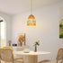 Boho Rattan Pendant Light Kitchen Island,Farmhouse Chandeliers Adjustable Height Hanging lamp for Dining Room,Small