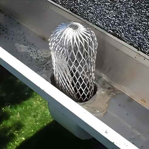 4 Pcs Gutter Downspout Guards 3.5 Inch Aluminum Leaf Filter Strainer for Preventing Blockage Leaves Debris