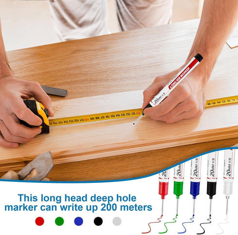 Tasunte 10 Pcs Long Head Deep Hole Marker - Long Nib Marker, Multi-purpose Deep Hole Marker Pens, Quick Dry Waterproof