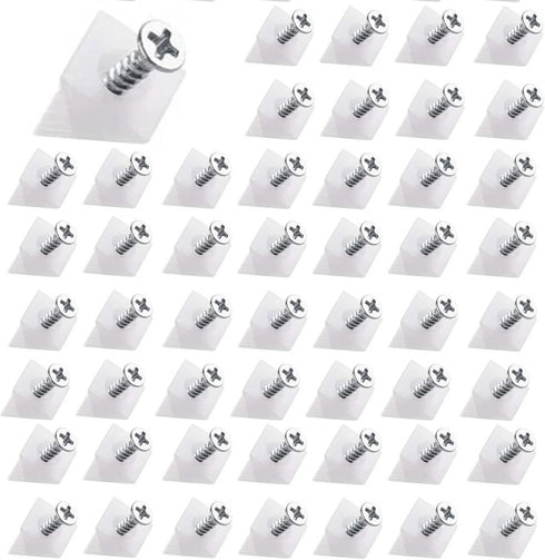 120 Pcs Drawer Wedges, Drawer Bottom Repair Fixing Mending Wedges with Screws, Plastic Angle Code Bracket