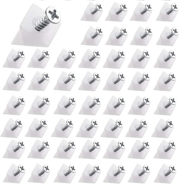 120 Pcs Drawer Wedges, Drawer Bottom Repair Fixing Mending Wedges with Screws, Plastic Angle Code Bracket