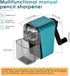 Manual Pencil Sharpener Hand Crank for Kids with Auto Stop Function, Charcoal Pencil Sharpener (Blue 1)