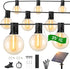 OHLUX 30FT Solar String Lights Outdoor, Waterproof Solar Patio Lights with Remote,