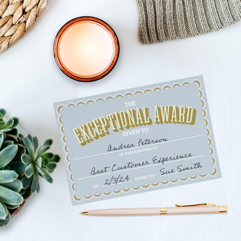 Motivational Achievement Certificate Fill in Sticky Note Pads, 6" x 4" Repositionable Recognition Award Sticky Pads, 50