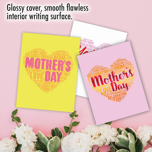 The Best Card Company - 20 Mother's Day Cards Bulk (4 x 5.12 Inch) - Loving Small Note Card Set