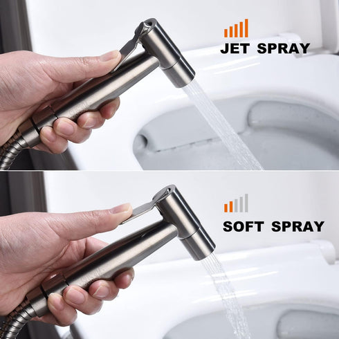 BlitzBite 304 Handheld Bidet Sprayer,Toilet or Wall Mounted leaking Hose, Multi-function Shower Stainless Steel