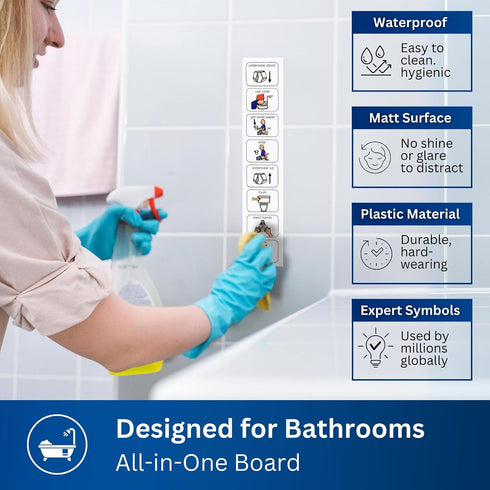 SPYMINNPOO Potty Training Chart, Visual Bathroom Routine Poster with Laminated Step by Step Schedule, Toilet Training
