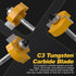 1/4 6 Set (1/8", 1/4", 5/16", 3/8", 7/16", 1/2") Shank Professional Rabbet Router Bit with Bearings - Interchangeable