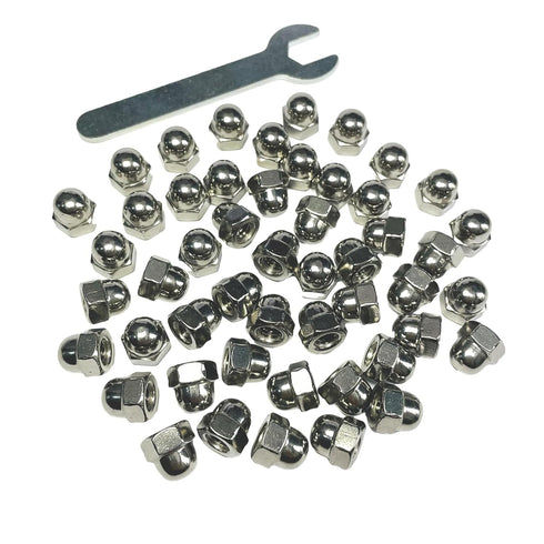 ZDingTech 50pcs 1/4-20 Nuts,1/4-20 nut,304 Steel,hardware18-8,Bright Acorn Cap Cap Nuts,Acorn Hex Dome Head Dome