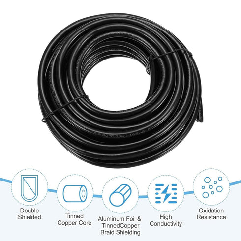 1Pcs UL2464 16AWG 9.14m(30 300V 2 MECCANIXITY Shielded Cable Ft) Conductor PVC Electrical CNC Wire with Double-Layer