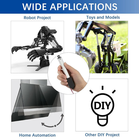 0.83 Inch Stroke Micro Linear Actuator, 12V 42.2lbs, for Robotics and Home Automation