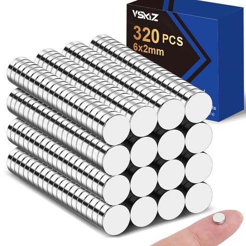 320Pcs Fridge Magnets, 6x2mm Small Refrigerator Magnets, Mini Magnets for Crafts, Office, School, and Round Button