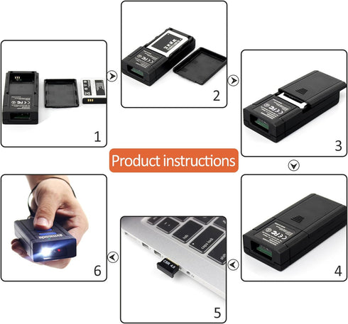 Symcode Bluetooth Wireless Barcode Scanner, Portable Reader Compatible with Windows, Mac, Android, iOS Devices