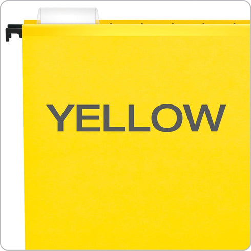 Pendaflex SureHook Reinforced Hanging Folders, Legal Size, Yellow, 1/5 Cut, 20/BX