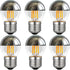 Half Chrome Light Bulb 4W Dimmable G45, 40W Equivalent, Warm White 2700K, E26 Base, 6 Pack