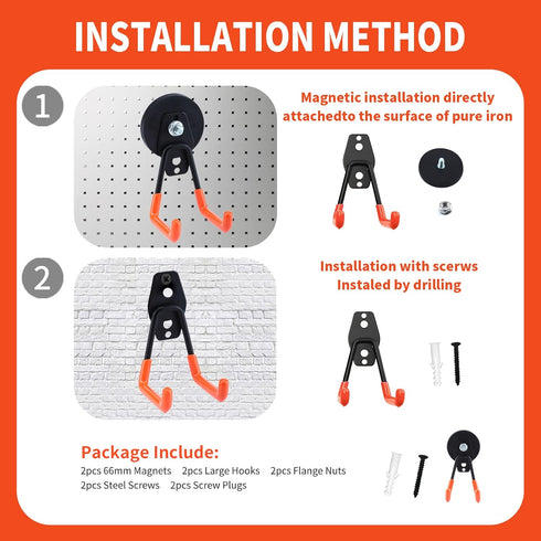 Extra Strong Magnetic Hooks for Heavy Duty Hanging - 2.6in Large Industrial Magnet Hooks with Anti-Slip Coating