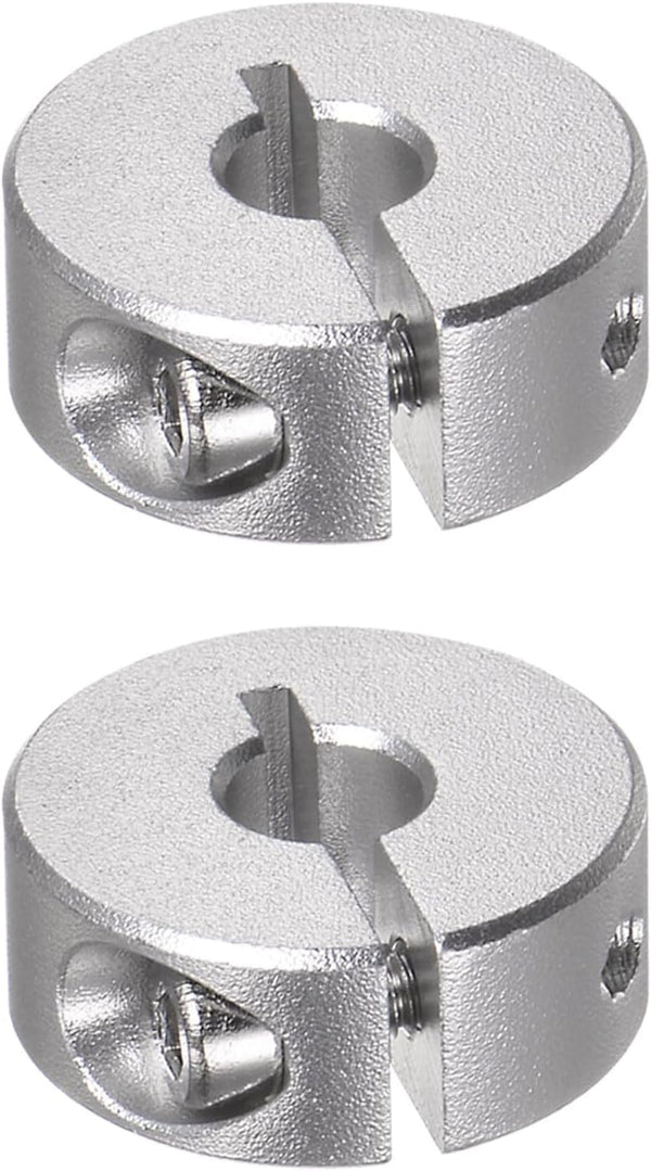 HARFINGTON 2pcs Shaft Collar - 6mm Bore Aluminum Alloy Set Screw Split Clamp-On Collars for Industry