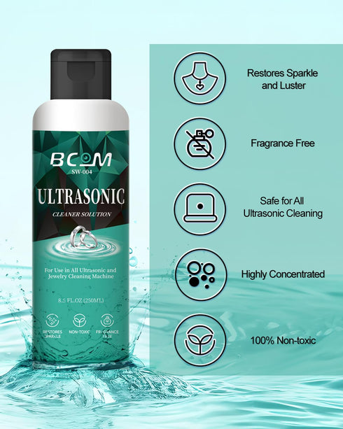 (8.5 oz) Ultrasonic Jewelry Cleaner Solution, Jewelry Cleaner Great for Use in All Ultrasound Machines, Eyeglass