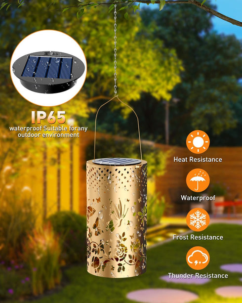 long-stars Lights,10LED 6 1Pack Solar Lanterns Outdoor Hanging Lights ,Waterproof Solar Table Lamps with RGB Color