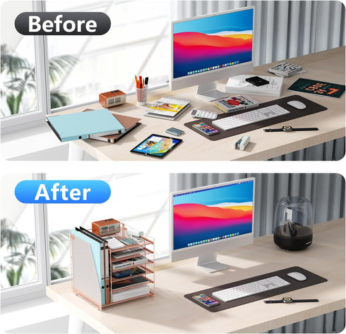 gianotter Desk Organizers and Accessories, 6-Tier Paper Organizer with Magazine Rack, File Organizer for Office Desk