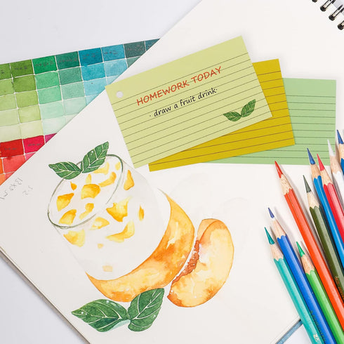 Tecmisse 600 3 5 (7-Color Pieces Index Cards Rulded, Colorful Flash Cards x Index Card with Rings, Heavy Study Cards
