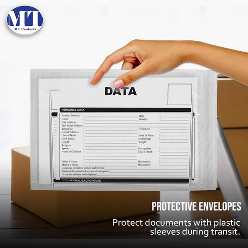 MT Products Blank Envelope Shipping Label Sleeves | 6.5" x 10" | Packing Slip Pouches | Pack of 100