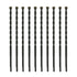 10-Pack 1/4 Inch x 5-1/2 Inch Masonry Drill Bit, Carbide Tipped for Concrete, Brick, Stone, Impact Performance