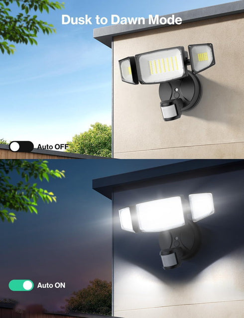 50W 5000LM 6500K IP65 iMaihom Motion Sensor Outdoor Lights, Hardwired Motion Sensor Flood Light, Dusk to Dawn Outdoor