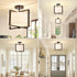 2 Fabric Ceiling Light Fixture Lights Boho Flush Mount Ceiling Lights Hand-Woven Rattan Drum Chandelier Farmhouse Light